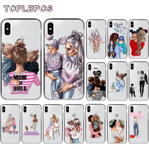 TOPLBPCS Arab islamic cute girl mom son TPU Soft fundas Phone Case Cover for iPhone 11 12 pro XS MAX 8 7 6 6S Plus X 5 5S SE XR