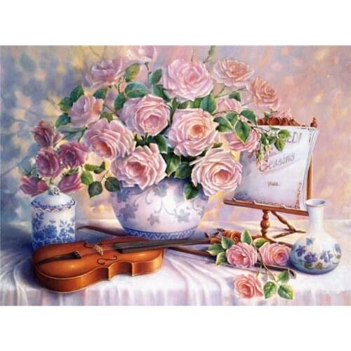Flower Rose Embroidery Cross Stitch Kits Needlework Craft Set Printed Canvas Cotton Thread Home Decoration Wholesale New Design