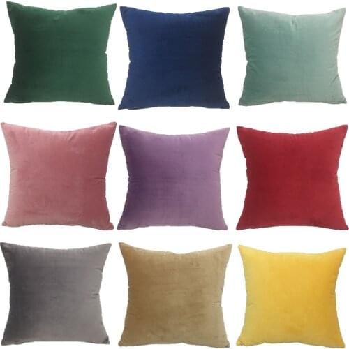 Solid Velvet Decorative Cushion Cover Throw Pillow Case 45x45cm Pillowcase Home Decor For Sofa Seat Pillows Cover 3 Size Large