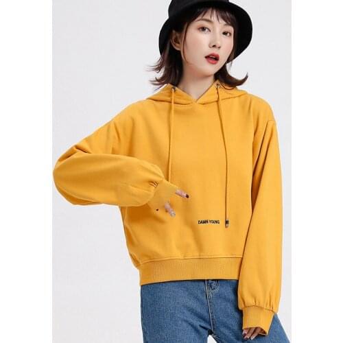 Spring and Autumn New Style Jacket Simple Short Hooded Hoodie Sweater Embroidered Bottom Clothes Sport Jacket