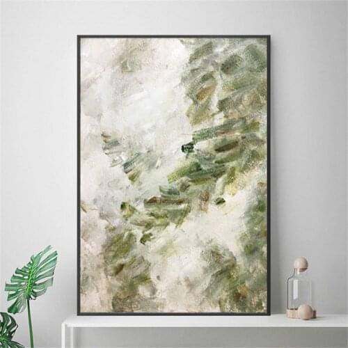 New Design Modern Abstract Green Fresh Oil Painting Nordic Wall Hangings Picture Hand-Painted Wall Decor Minimalism Art Original