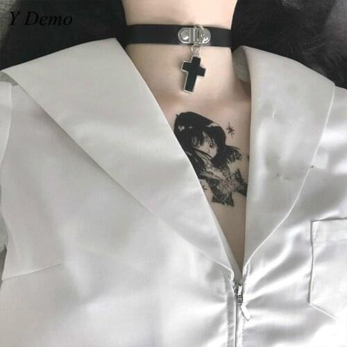 New Gothic Cross Women Choker Necklace Cute Adjustable Accessory