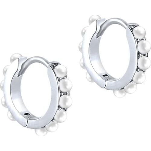 Original S925 Sterling Silver Stud Earrings For Women Cz New Fashion Punk Style Geometric Non-Pierced Ear Clip Female Jewelry
