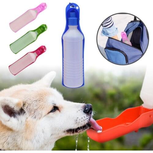 250/500ml Pet Water Bottle Dog Drinking Bottle Portable Drinker For Dog Pets Outdoor Travel Foldable Drinking Water Bowls Feeder
