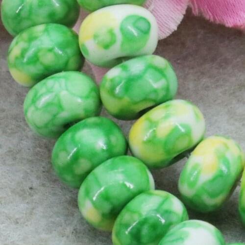 Popular Accessories Abacus Beads Loose DIY Stone Semi-precious Riverstone Rain Flower Rainbow Girls Fashion Jewelry 5X8mm 15inch