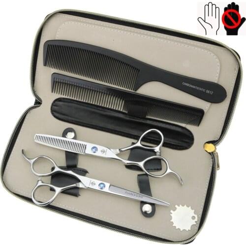 Silver 6 inch left hand haircut scissors Japan 440C left hand haircut Professional hairdressing scissors high quality