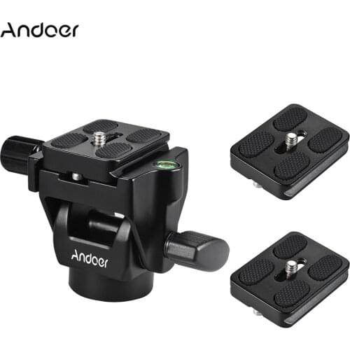 Andoer M-12 Monopod Tilt Head Panoramic Head Telephoto Bird Watching with 1pcs 2pcs Quick Release Plate