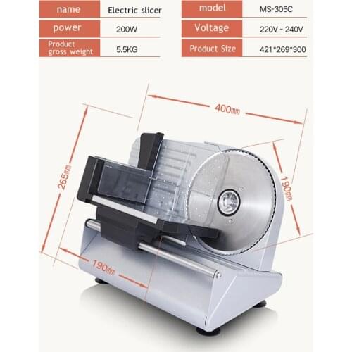200W Electric Meat Cutter Machine Slicer Household Mutton Roll Beef Slicer Bread Ham