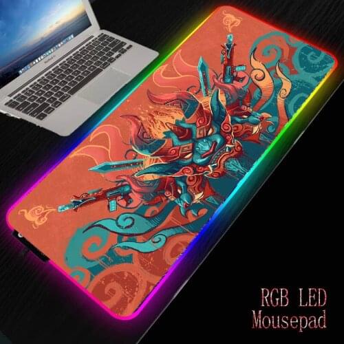 LED Light Gaming Mouse Pad RGB Large Keyboard Cover Non-Slip Rubber Base Computer Carpet Desk Mat XXL PC Game Mouse Pad For CSGO
