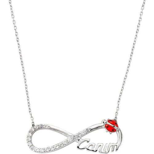 Tevuli 925 Sterling Silver Ladybird Buggy Infinity Dear Lady Necklace