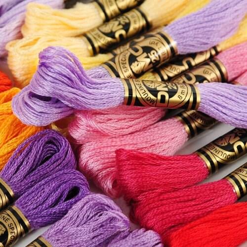 Higher quality dmc 100% Pure Cotton French DMC Floss Cross Stitch Floss Thread Yarn 8.7Yard/pcs