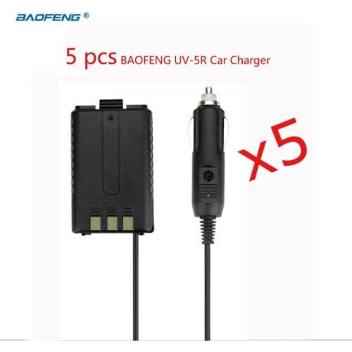 Cheap 5pcs BAOFENG UV-5R Car Charger For UV 5R UV-5RB UV-5RA Two Way Radio CB Walkie Talkie Battery Eliminator UV5R Accessories