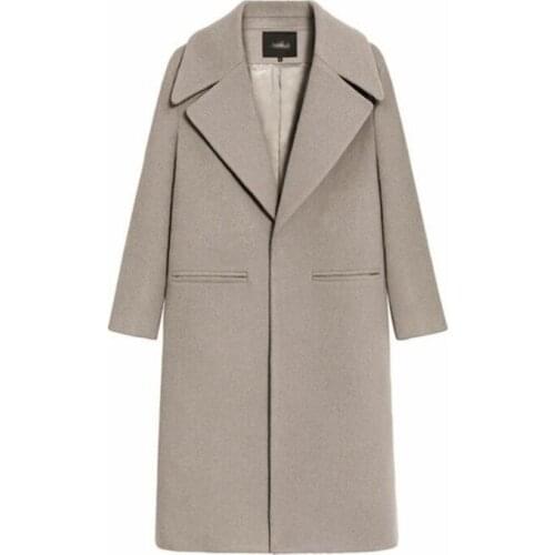 2021 Spring Autumn New Women Windbreaker Warm Solid Color Ladies Single-Breasted Woolen Coat Long Female Portable Casual Outwear