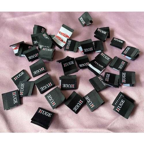 Custom High density Clothing Tag Woven Label main label damask label Embroidery Tags for Garment Bags DIY Sewing Accessories