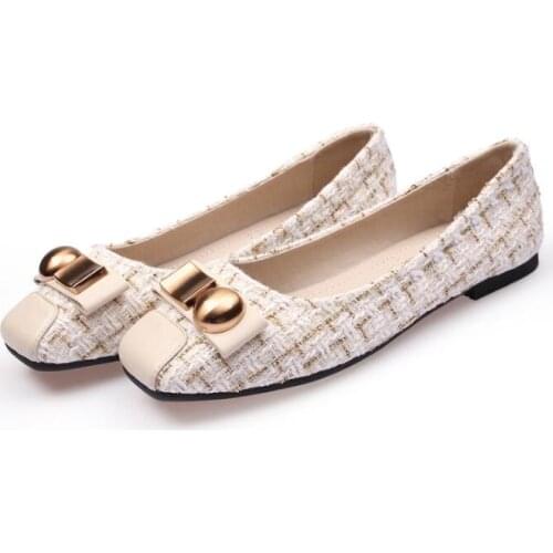 Large size womens shoes 2020 new spring and autumn womens flat shoes shallow mouth womens shoes high quality hot sale