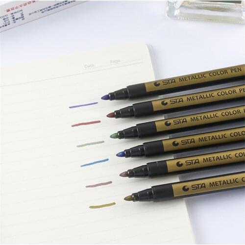 1pc DIY Metal Waterproof Permanent Paint Marker Pens Gold and Silver Student Supplies Craftwork Pen Art painting