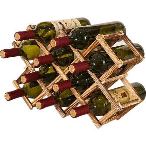 1PC original color Wood Folding Wine bottle bag Racks,Foldable Wine Stand Wooden Wine Holder 5 different designs