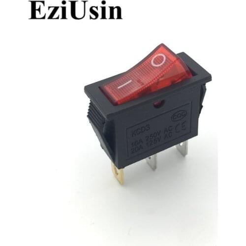 1pcs On-Off KCD3-101N 3Pin Green Red Light Boat Car Rocker Switch 16A 250V 20A 125V AC Button KCD3 KCD8-211N