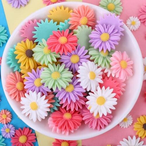 10 PCS 8mm 13mm 22mm 27mm Flowers Diy Resin Hair Accessories Mobile Phone Shell Material