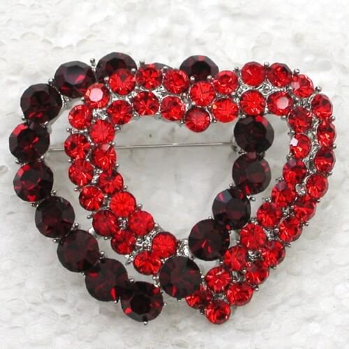 12pcs/lot Wholesale Heart Brooch Rhinestone Fashion Pin brooches Valentines Day Jewelry gift C101694