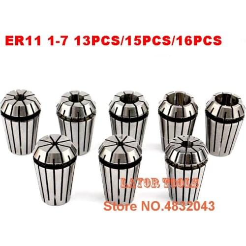 13Pcs/lot ER11 Collet chuck cnc Spindle ER11 Collet lathe tool holder ER11 Collet set from 1-7MM for CNC milling lather tool