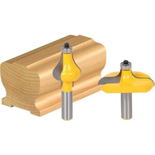 2pcs 1/2" Shank Router Wood Railing Milling Woodworking Drill Bit Handrail Joint Line Cutter Panel Door Engraving Chamfer