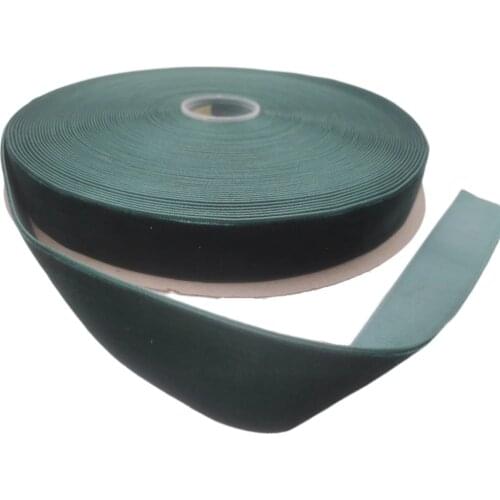 25MM Nylon DK Green Velvet Ribbon Single Face for Handmade Wedding Decoration Gift Wrapping DIY Hair Bowknot Sewing 25yards Roll