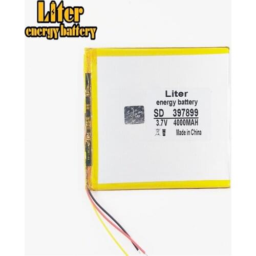 3 line 3.7V,4000mAH (polymer lithium ion battery) Li-ion battery for tablet pc 7 inch 8 inch 9inch 397899