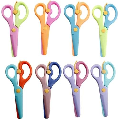 4PCS Mini Safety Round Head Plastic Scissors Student Kids Paper Cutting For Kid