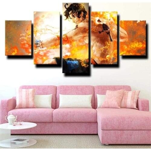 5 Piece Wall Art Canvas Anime Manga Pictures Pirate King Posters And Prints Living Room & Bedroom The Wall Decoration Paintings