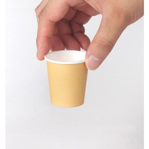 500 X 2oz/60ML Disposable Small Paper Cups Brown / White Supermarket Promotion Sample Yogurt Cup