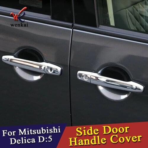 ABS Chrome Side Door Handle Cover For Mitsubishi Delica D5 2020 Molding Trim