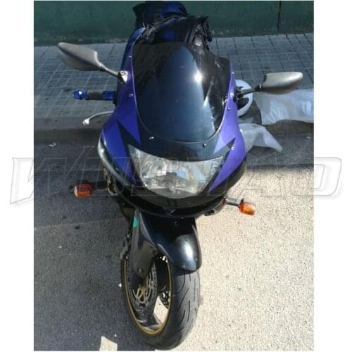 Motorcycle Double Bubble Windshield WindScreen Screen For 1998 1999 Kawasaki Ninja 636 ZX6R ZX-6R ZX 6R Black Iridium Chrome