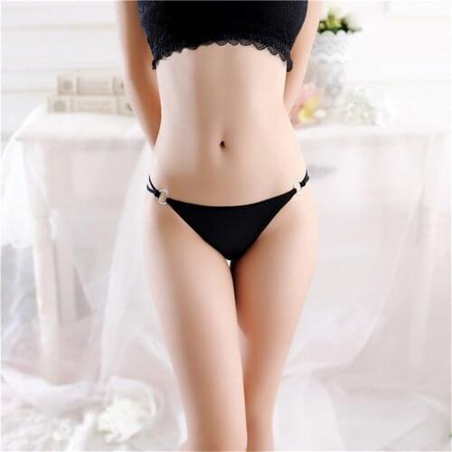 Elastic Sexy Bandage G String Bikini Panties Metal Ring Womens Bow Buttock Underwear