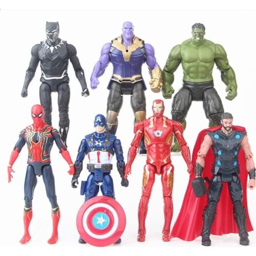 7 Pcs/set Super Hero Movie Figures with Light Movable Joints Action Figure Model Toy Doll Kids Gift