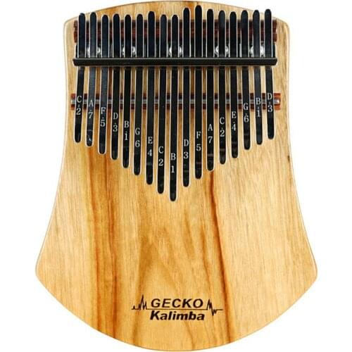 GECKO 17 Keys Kalimba African Camphor Wood Thumb Piano Finger Mbira Sanza Kalimba Keyboard Musical Instrument with Tuning Hammer