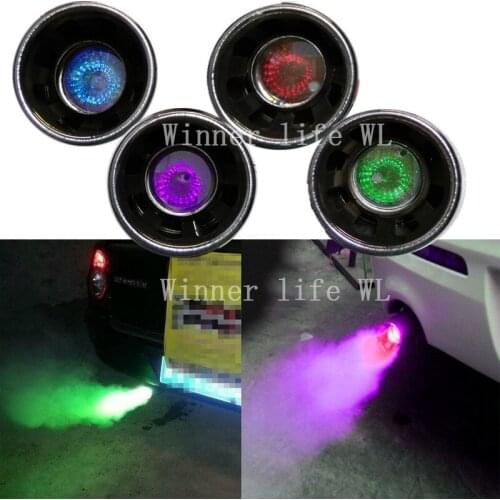 New Catch Eyes End Pipe Inlet 69 mm Spray Fire Tubes Muffler With Light Universal Exhaust Pipe Tips Straight Special 4 Colors