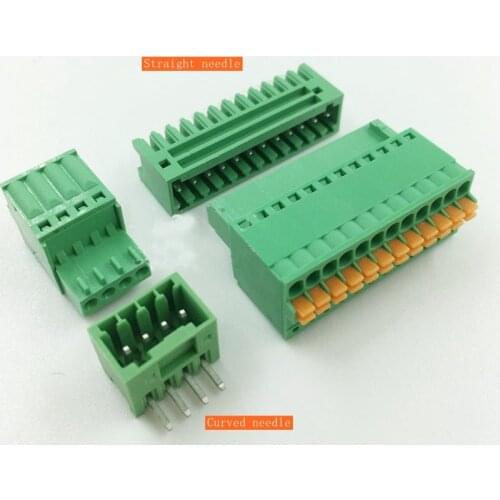 Spring-type screw-free wiring space 2.54mm Voltage 125V Current 4A Male to Female Plug Pin pluggable PCB Terminal Block