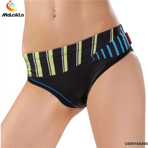 Malciklo Yellow stripes Cycling Underwear Women Quick Dry Bike Shorts 3D Gel Pad Outdoor Women Cycling Shorts