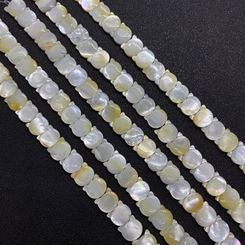 Natural Freshwater Kitten Shaped Shell Beads DIY Handmade Fashion Exquisite Gift Necklace Bracelet Jewelry Accessories Wholesale