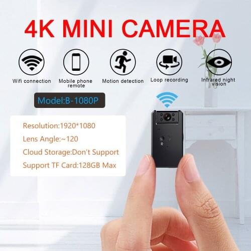 New Portable 4K Full HD WIFI MINI Camera Night Vision Infrared Smart Sensor Video Recorder Home Security Baby Micro Video Camera