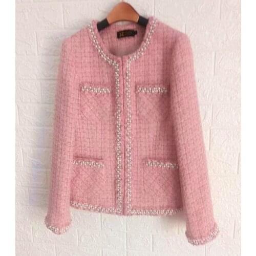 Net Red Style New Spring and Autumn New Style Wool Hair pulled Famous Woman Short Jacket