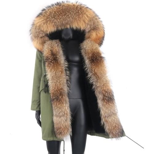Long Parka Men Real Fox Fur Coat 2021 New Winter Real Rabbit Fur Liner Natural Fur Collar Hooded Thick Warm Male Jacket
