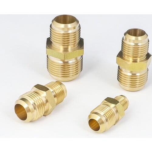 45 Degree SAE Flare 1/4" 3/8" 1/2" 3/4" OD Tube Equal/Reducer Brass Pipe Fitting Adapeter