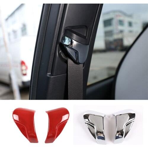 Fit For Toyota Tacoma 2017 2018 2019 Front Safety Seat Belt Buckle Decoration Cover Trim ABS Red Car Interior Accessories