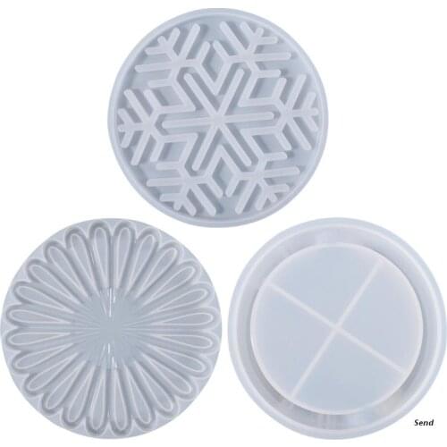 Coaster Epoxy Resin Mold Round Cup Mat Storage Box Silicone Mould DIY Crafts Ornaments Home Decorations Casting Tool