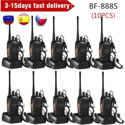 10 Units BAOFENG BF888S Walkie Talkie UHF FM Transceiver 5W bf-888S Handheld Two Way Radio 16CH 888S Ham CB Radio Dropshipping