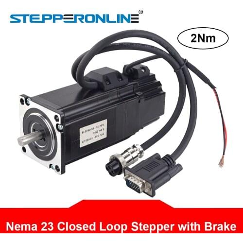 Nema 23 Closed Loop Stepper Motor 2Nm with Electromagnetic Brake with Encoder 1000CPR 5A Nema23 Stepper Motor