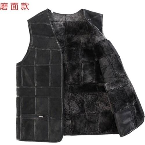 Stitching wool vest in the fall and winter of 2021 Fur one man really sheepskin warm vest