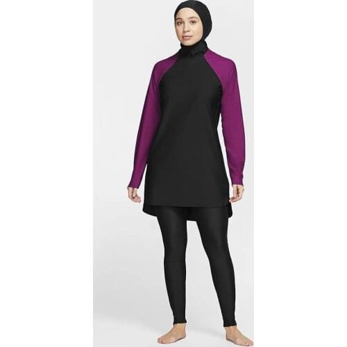 Modest Muslim Swimwear Black Burkinis Islam Swimsuit Bikini Full Coverage Hijab Beachwear Swimwear Plus Size